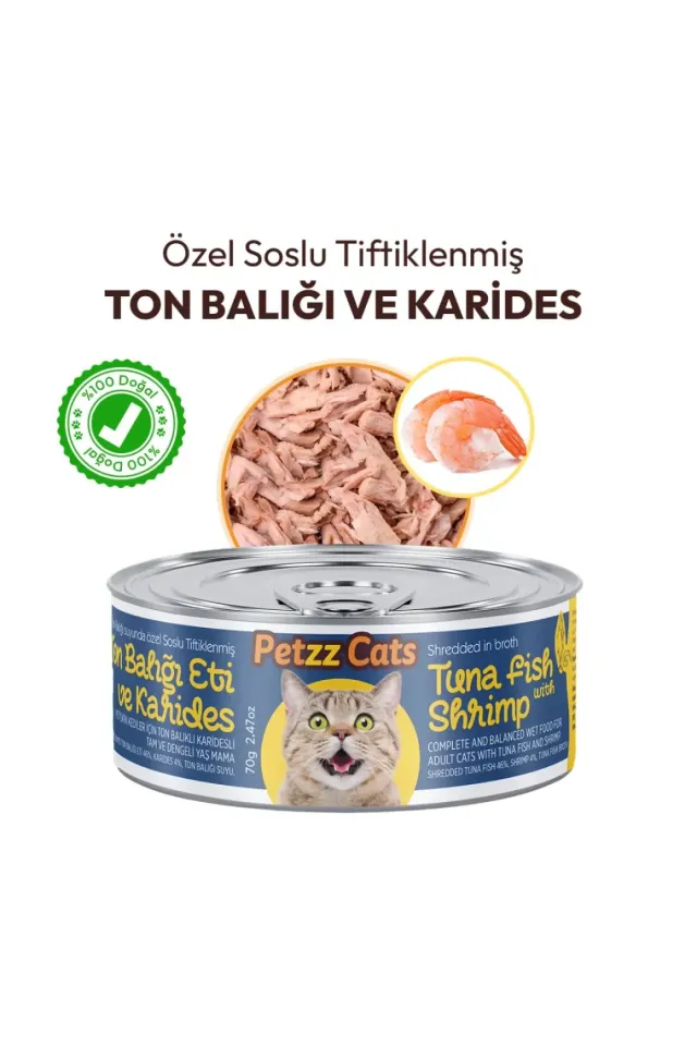 Ton Balığı & Karides Konserve Kedi Maması 70 Gr 