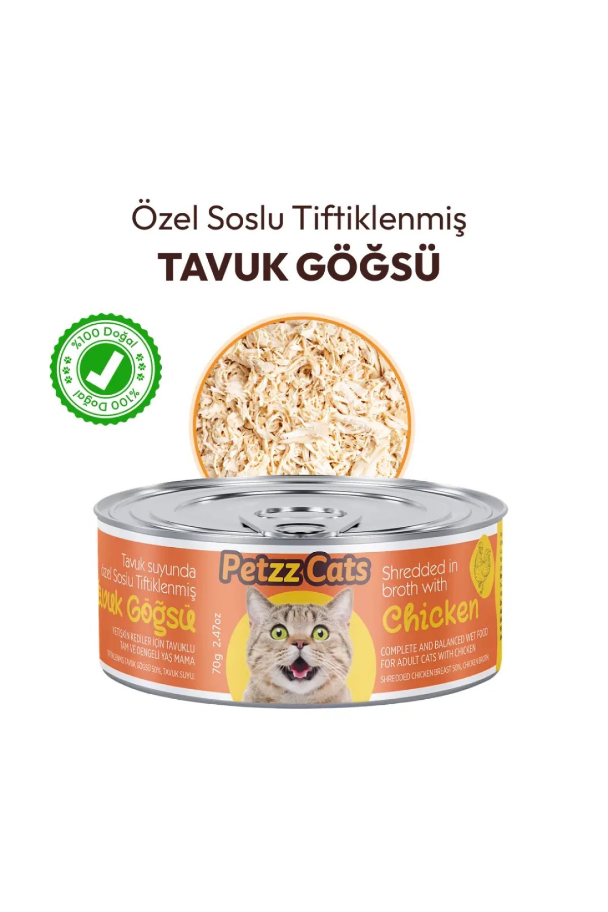 Tavuk Etli Konserve Kedi Maması 70 Gr 