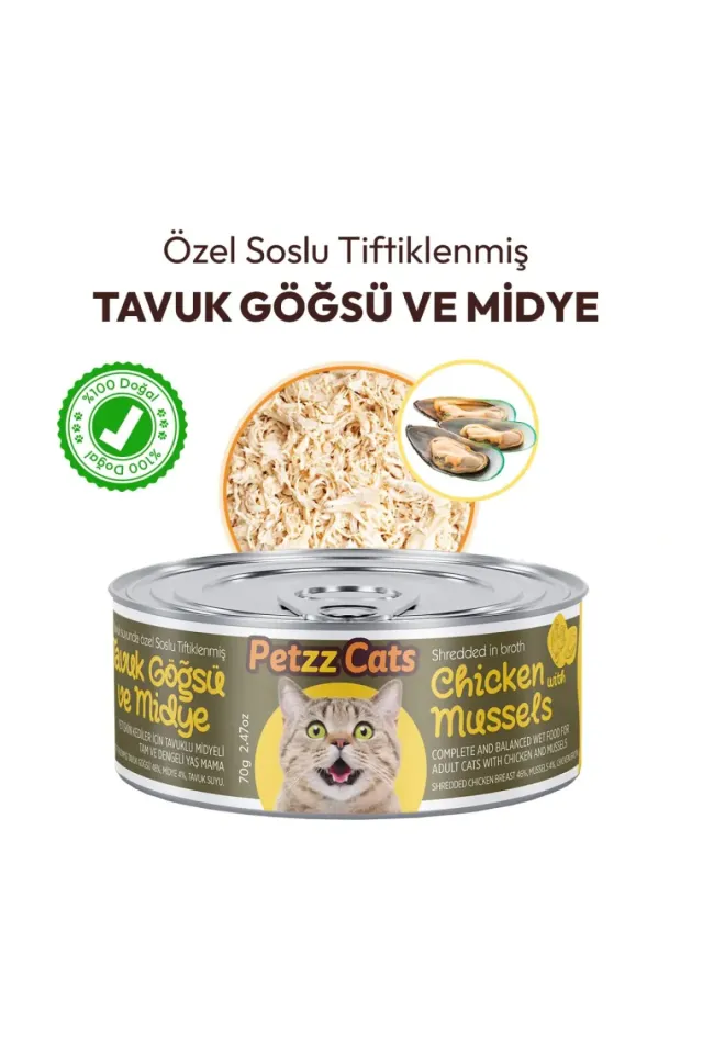 Tavuk & Midye Konserve Kedi Maması 70 Gr 