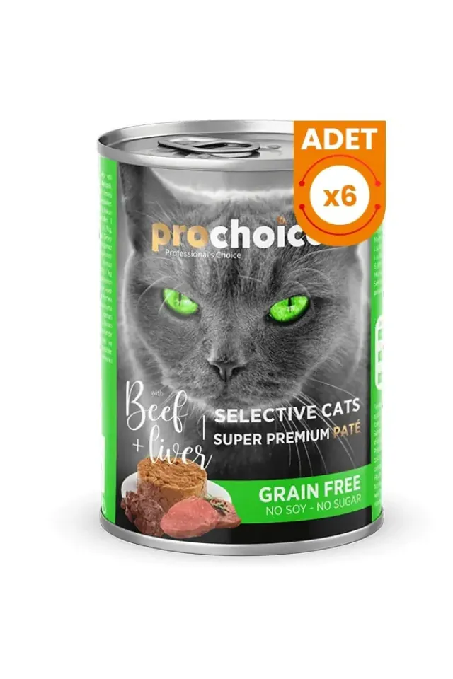 Selective Biftek ve Ciğerli Yetişkin Konserve Kedi Maması 400 Gr 6 Adet
