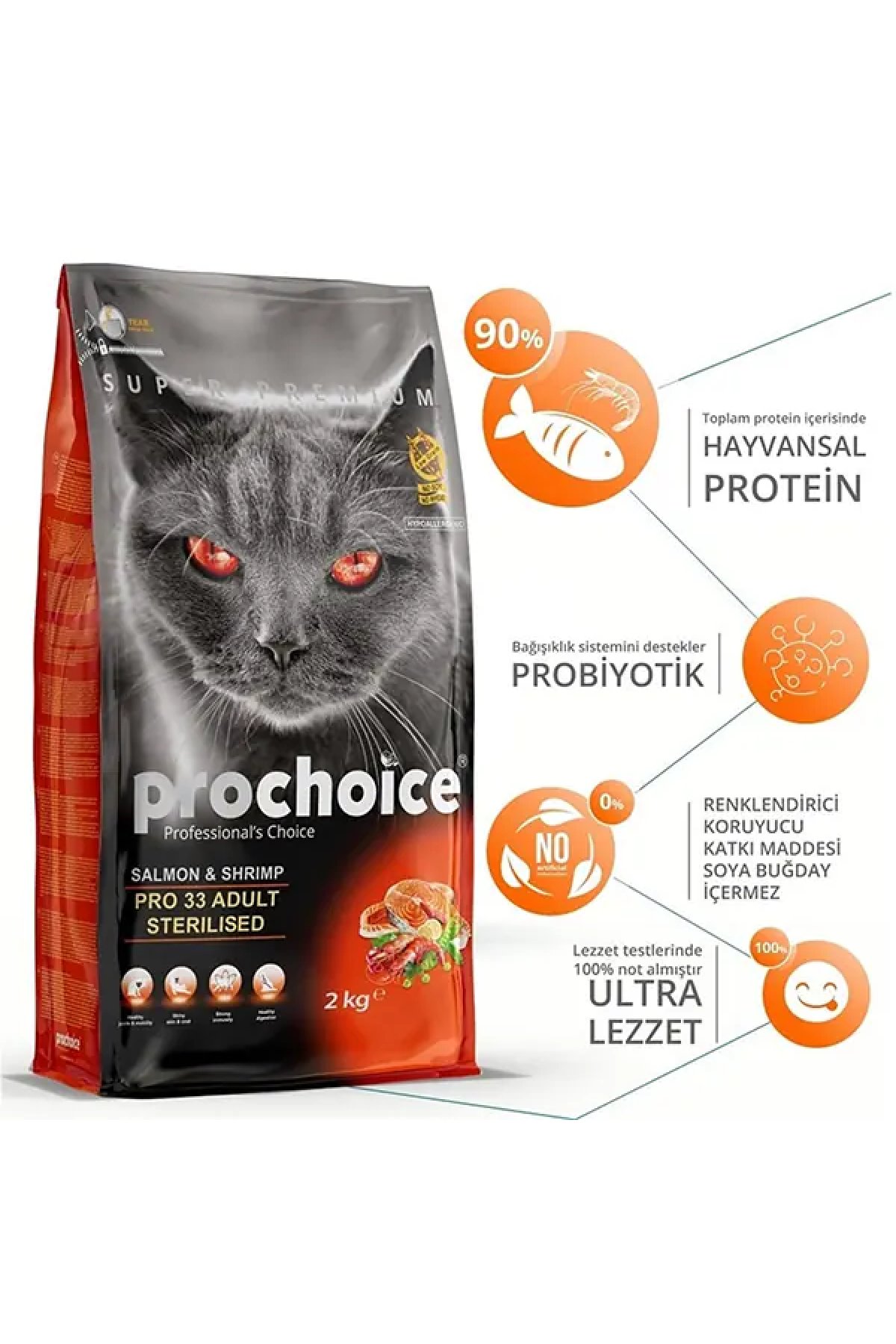 Pro 33 Sterilised Somonlu Kısırlaştırılmış Kedi Maması 15 Kg