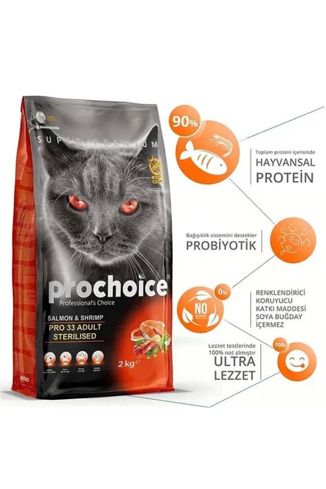 Pro 33 Sterilised Somonlu Kısırlaştırılmış Kedi Maması 15 Kg