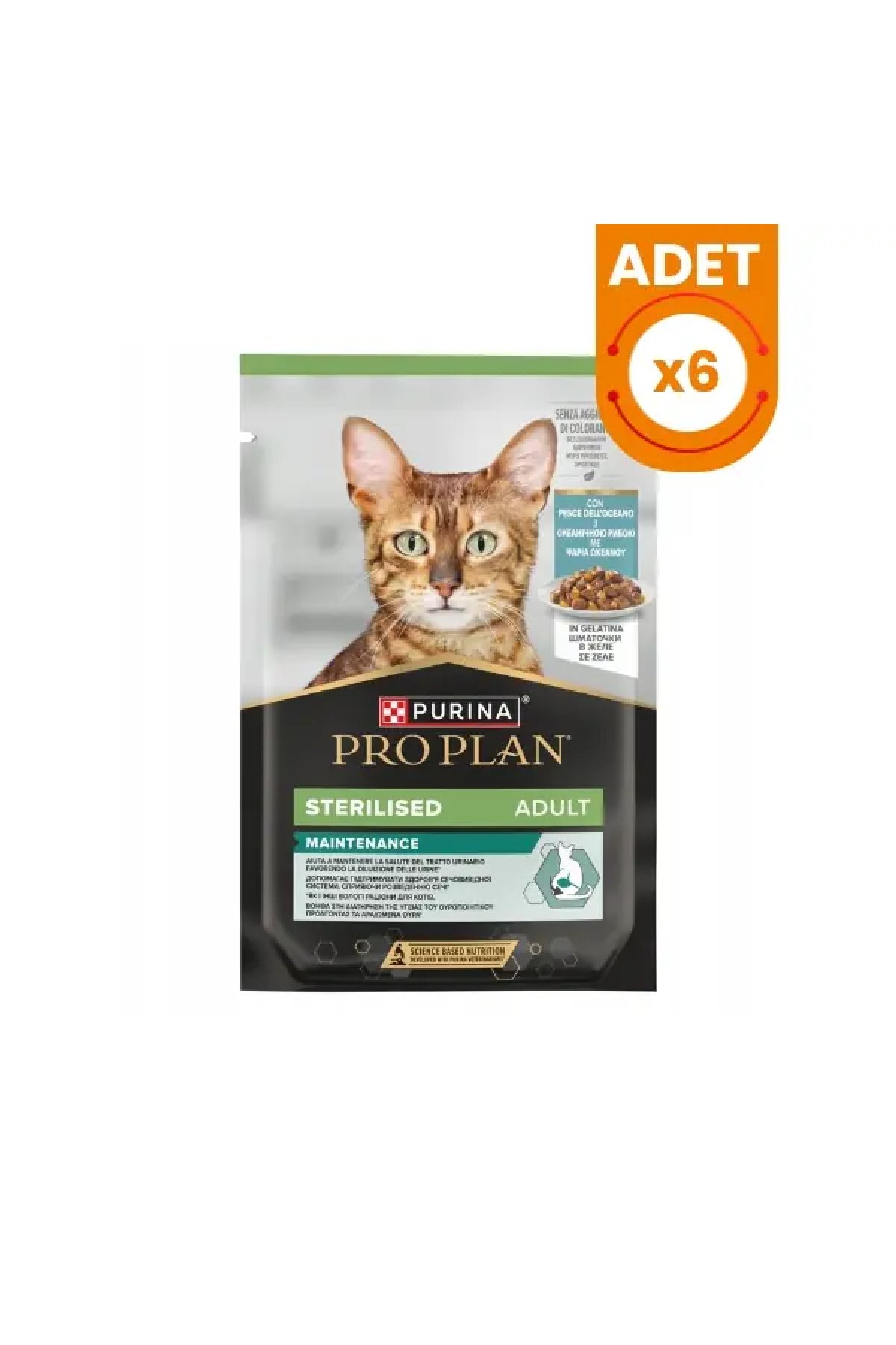 Balıklı Pouch Kısırlaştırılmış Konserve Kedi Maması 6 Adet 85 Gr