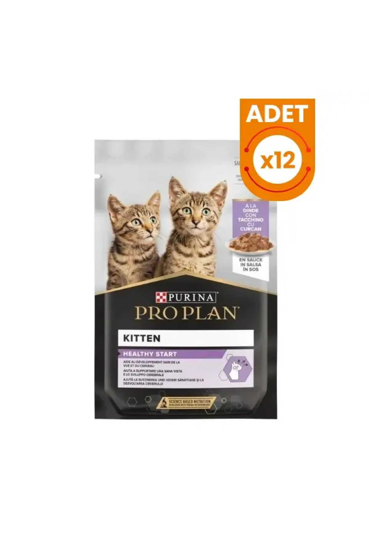 Kitten Hindili Pouch Yavru Konserve Kedi Maması 12 Adet 85 Gr