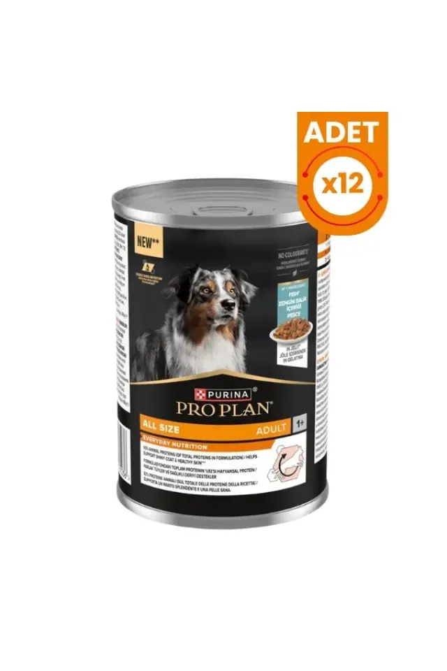 Jöle içinde Balık Etli Yetişkin Konserve Köpek Maması 400 Gr 12 Adet