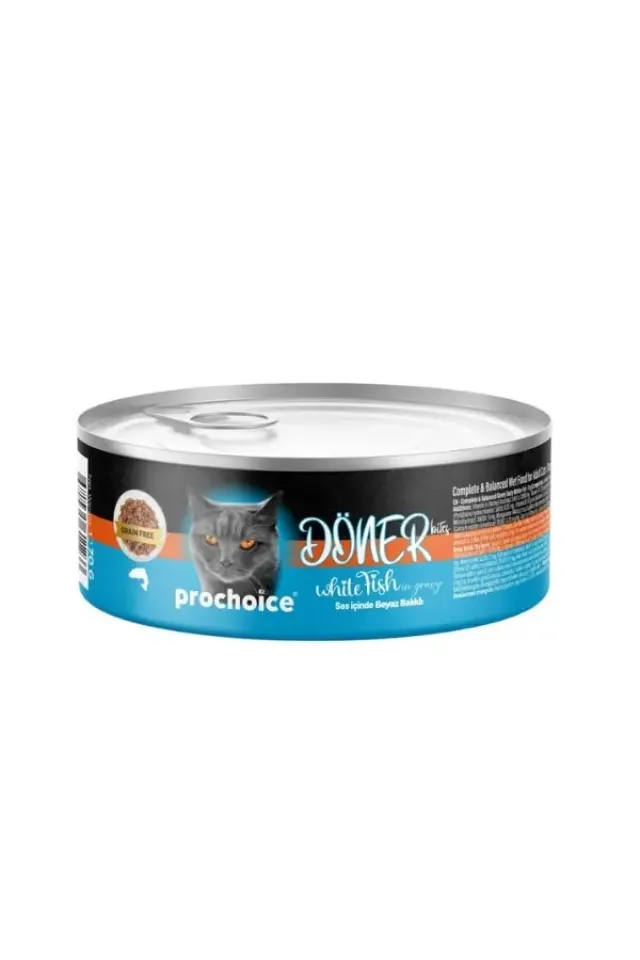 Döner Bites Sos İçinde Beyaz Balıklı Yetişkin Konserve Kedi Maması 70 Gr 