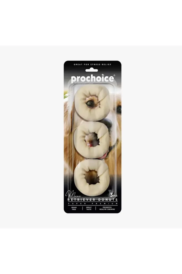 Rawhide Mini Donuts Köpek Çiğneme Kemiği 3 Adet
