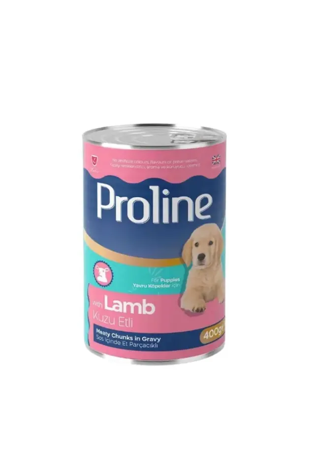 Sos İçinde Et Parçacıklı Kuzu Etli Yavru Konserve Köpek Maması  400 Gr