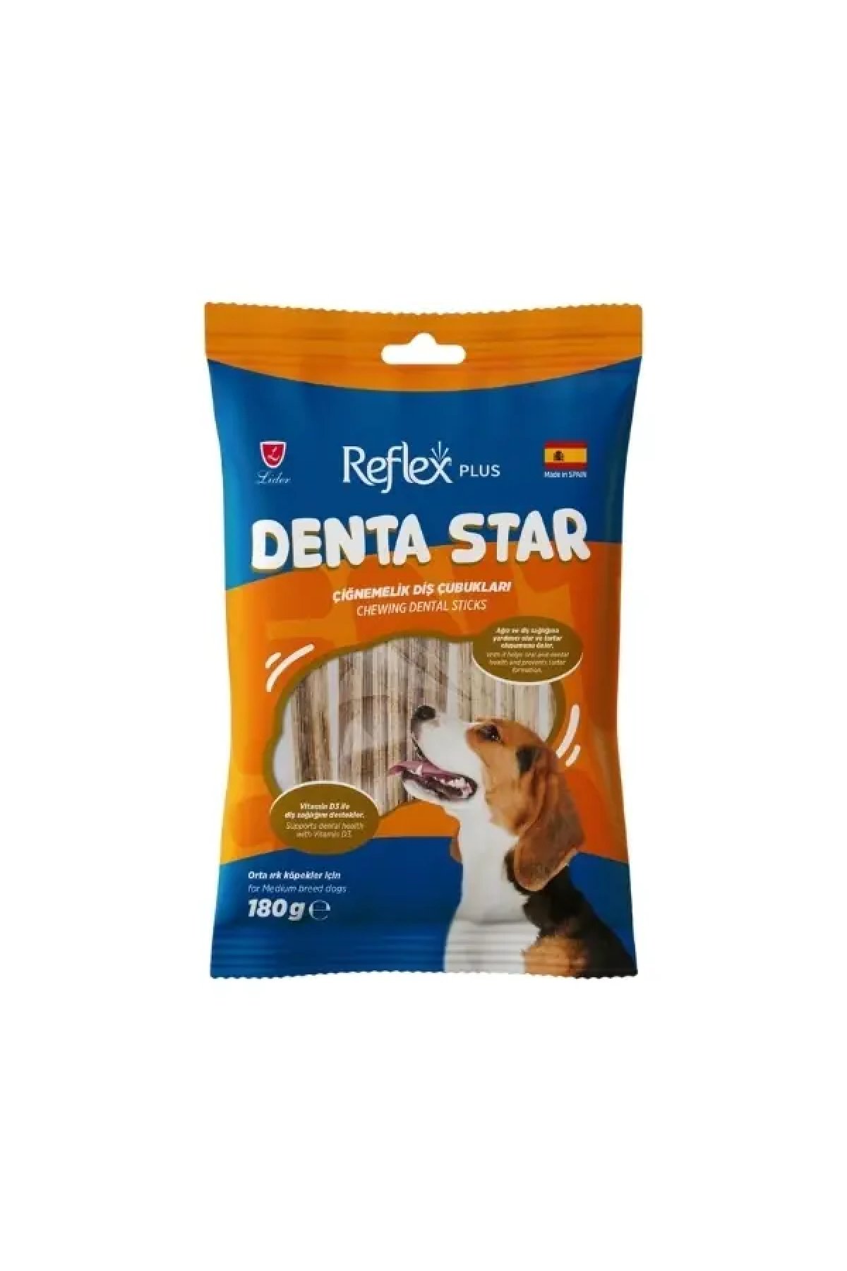 Denta Star Çiğnemelik Diş Çubukları Orta Irk Yetişkin Köpek Ödül Maması 180 Gr 