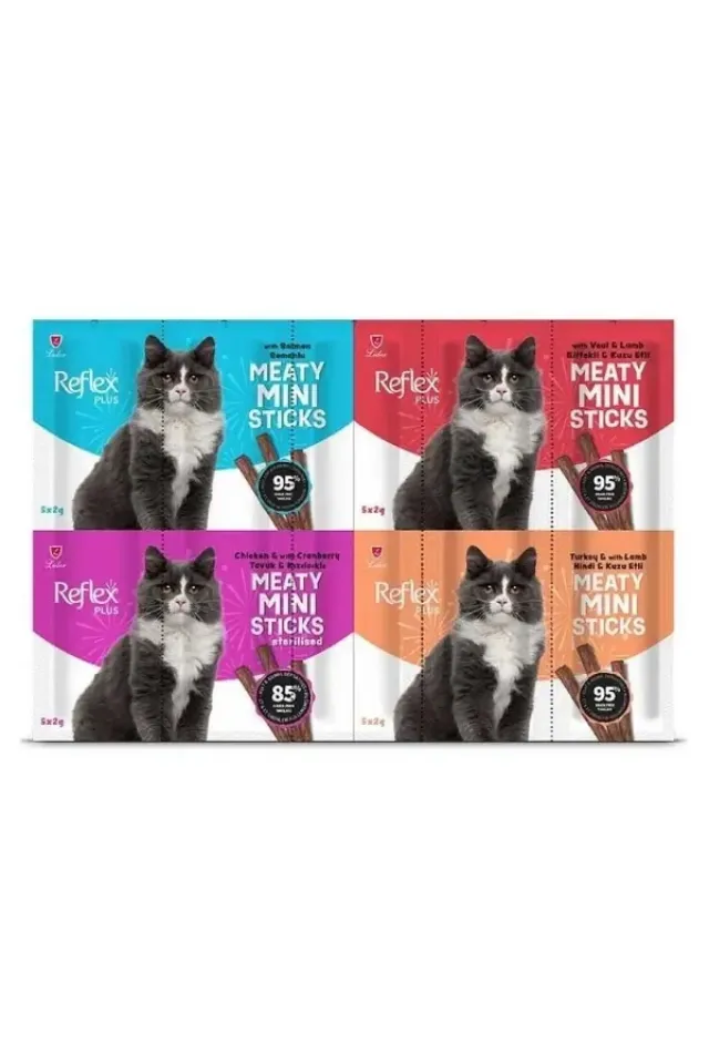 Plus Mini Mix Karışık Lezzetler Stick Kedi Ödül Maması 20 x 2 gr