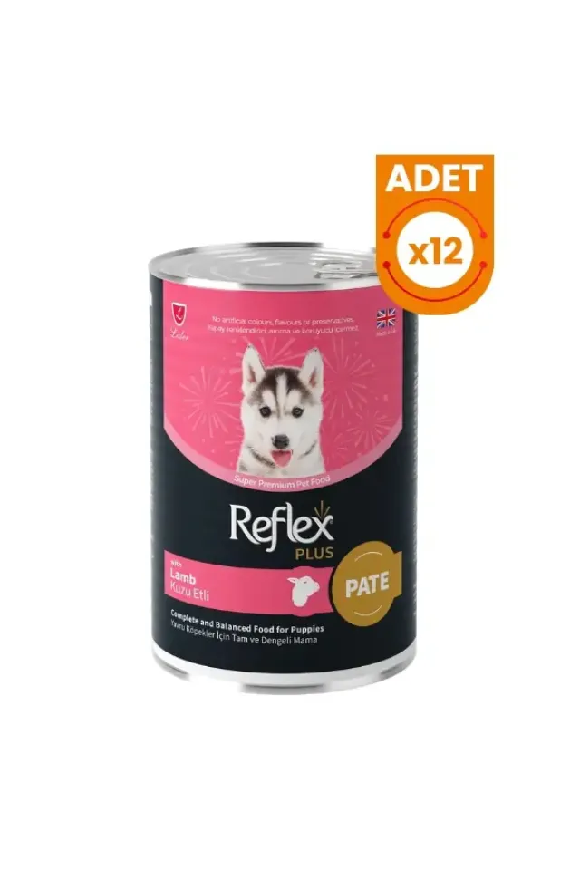 Pate İçinde Kuzu Etli Yavru Konserve Köpek Maması 12 Adet 395 Gr