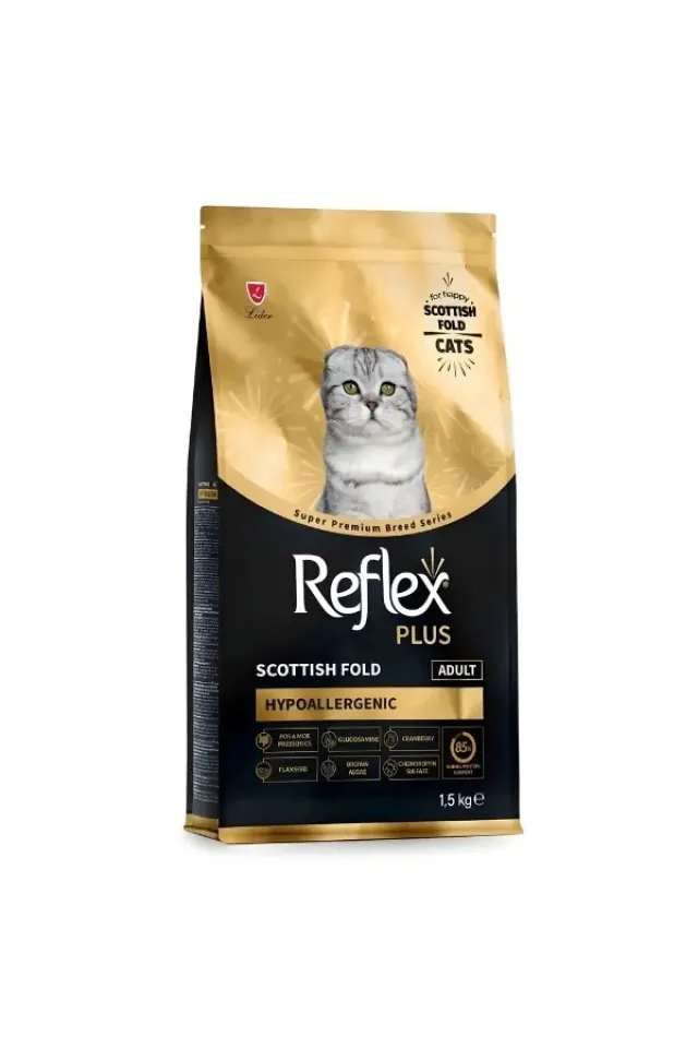 Plus Scottish Fold Hypoallergenic Tavuklu Yetişkin Kedi Maması 1,5 kg