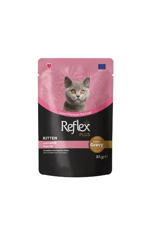 Sos İçinde Kuzu Etli Pouch Yavru Konserve Kedi Maması 85 Gr 