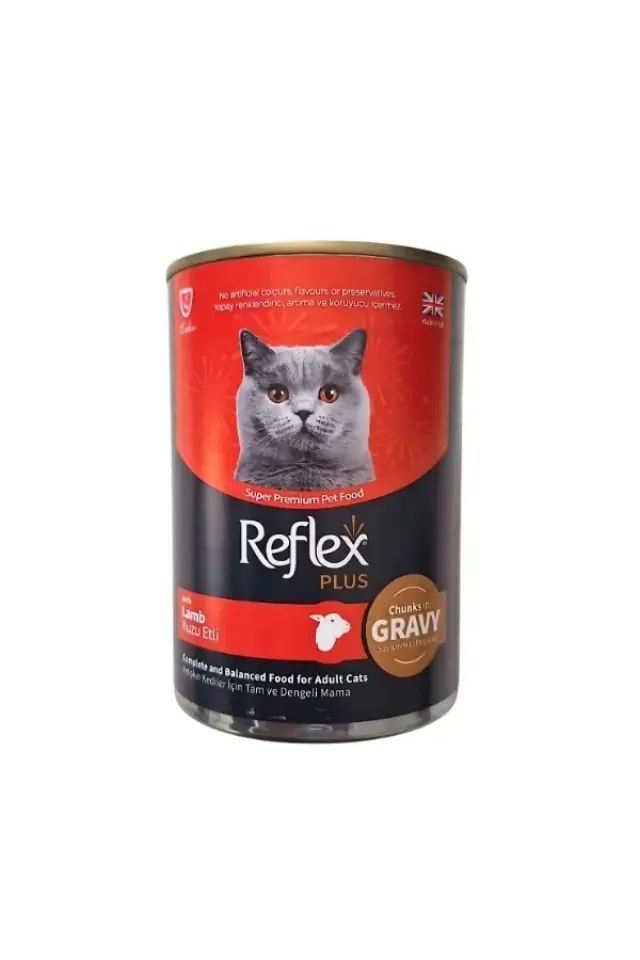 Sos İçinde Et Parçacıklı Kuzu Etli Yetişkin Konserve Kedi Maması 400 Gr 