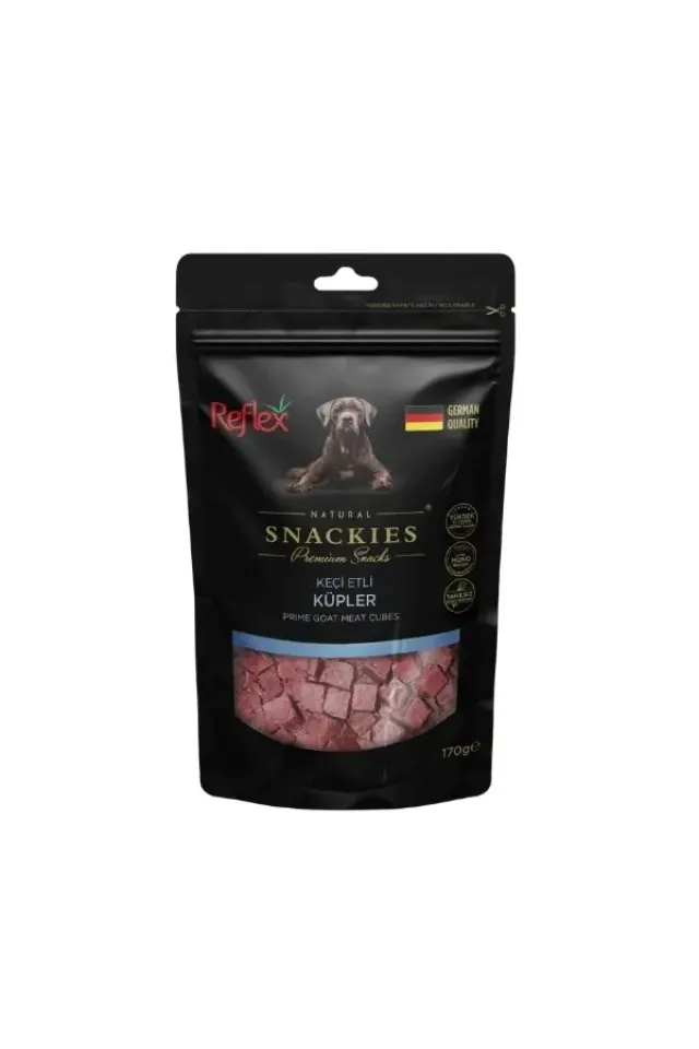 Snackies Natural Keçi Etli Küpler Tahılsız Köpek Ödül Maması  170 Gr