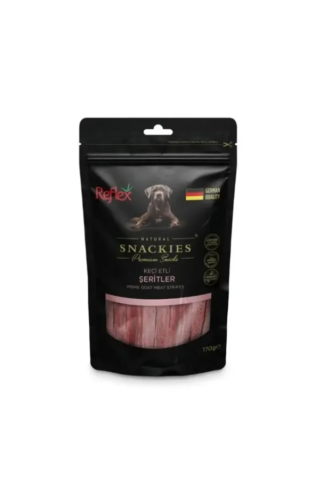 Snackies Natural Keçi Etli Şerit Tahılsız Köpek Ödül Maması  170 Gr