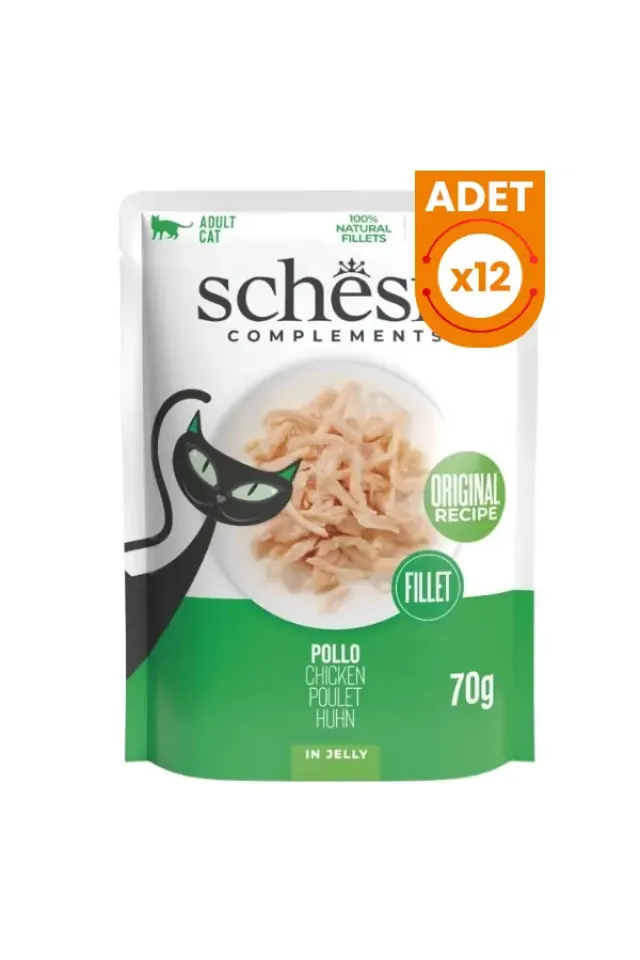 Jelly Jöle İçinde Tavuk Filetolu Pouch Yetişkin Konserve Kedi Maması 12 Adet 70 Gr