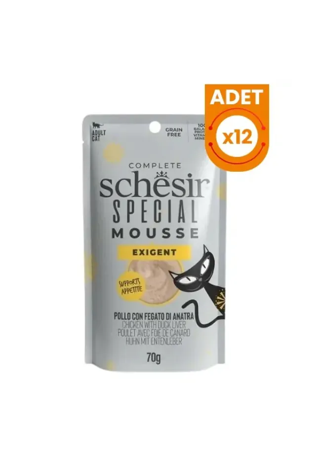 Special Mousse Tavuklu ve Ördek Ciğerli Pouch Yetişkin Konserve Kedi Maması 12 Adet 70 Gr