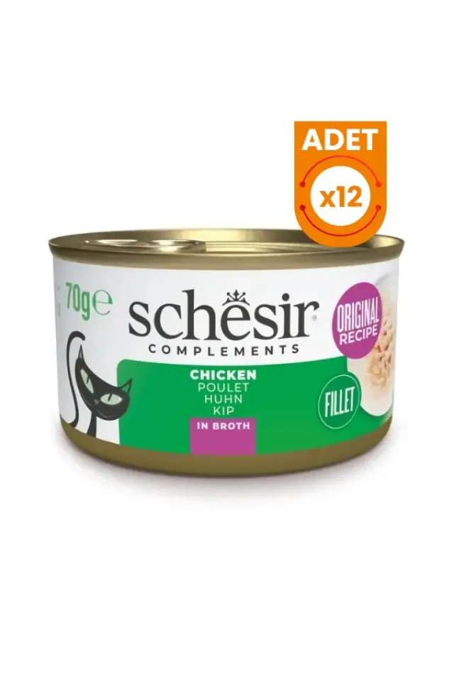 Tavuk Filetolu Pişirme Suyunda Yetişkin Konserve Kedi Maması 12 Adet 85 Gr