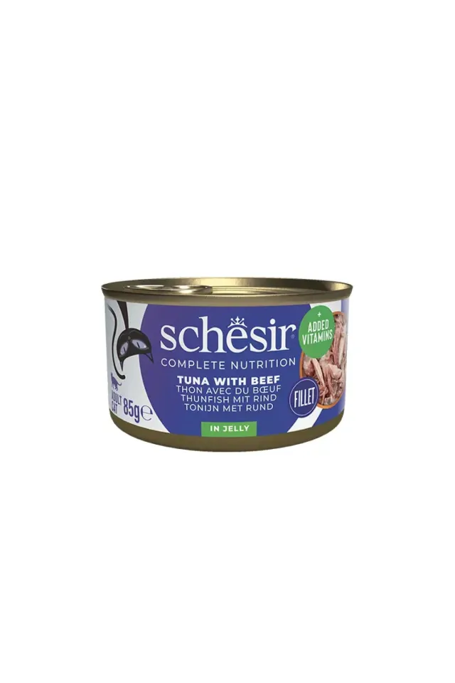 Ton Balık ve Sığır Etli Jöleli Konserve Kedi Maması 85 Gr 