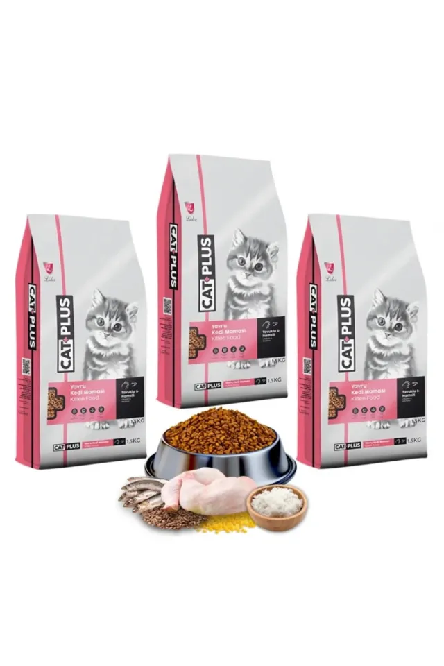 Tavuklu Hamsili Yavru Kedi Maması 1,5 Kg x 3 Adet
