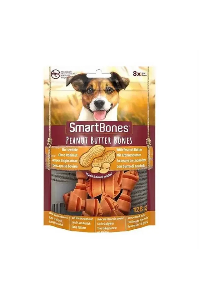 Tavuklu Fıstık Ezmeli Düğüm Kemik Köpek Ödül Maması 128 Gr