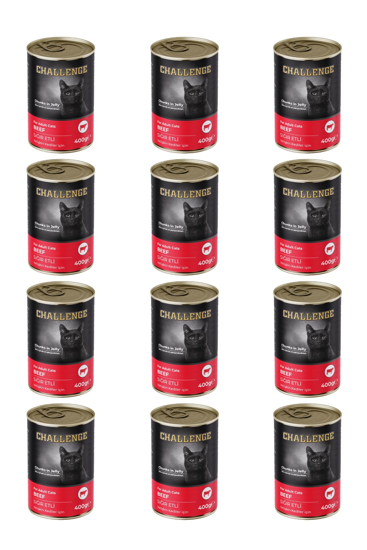 Sığır Etli Yetişkin Kedi Konservesi 400 grX12Adet