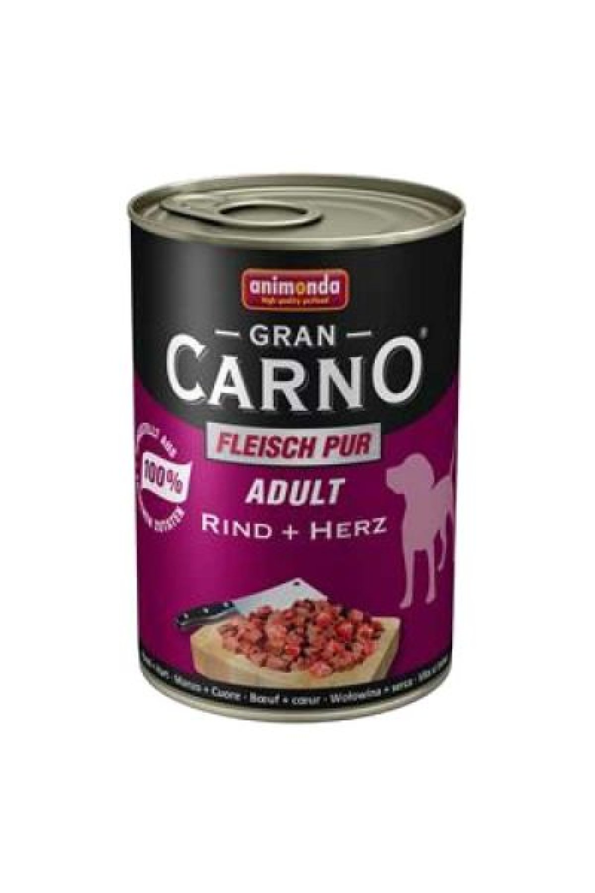 GranCarno Sığır Etli ve Yürekli Köpek Yaş Maması 1 Adet (Toplam 400 gr)