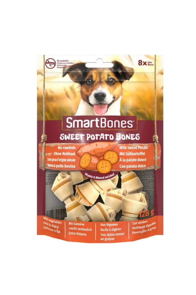 SmartBones Tavuklu ve Tatlı Patatesli Mini Köpek Ödül Kemiği 128 g (8'li Paket)