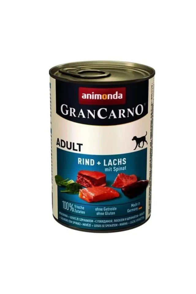GranCarno Somonlu ve Ispanaklı Yetişkin Köpek Yaş Maması 400 g