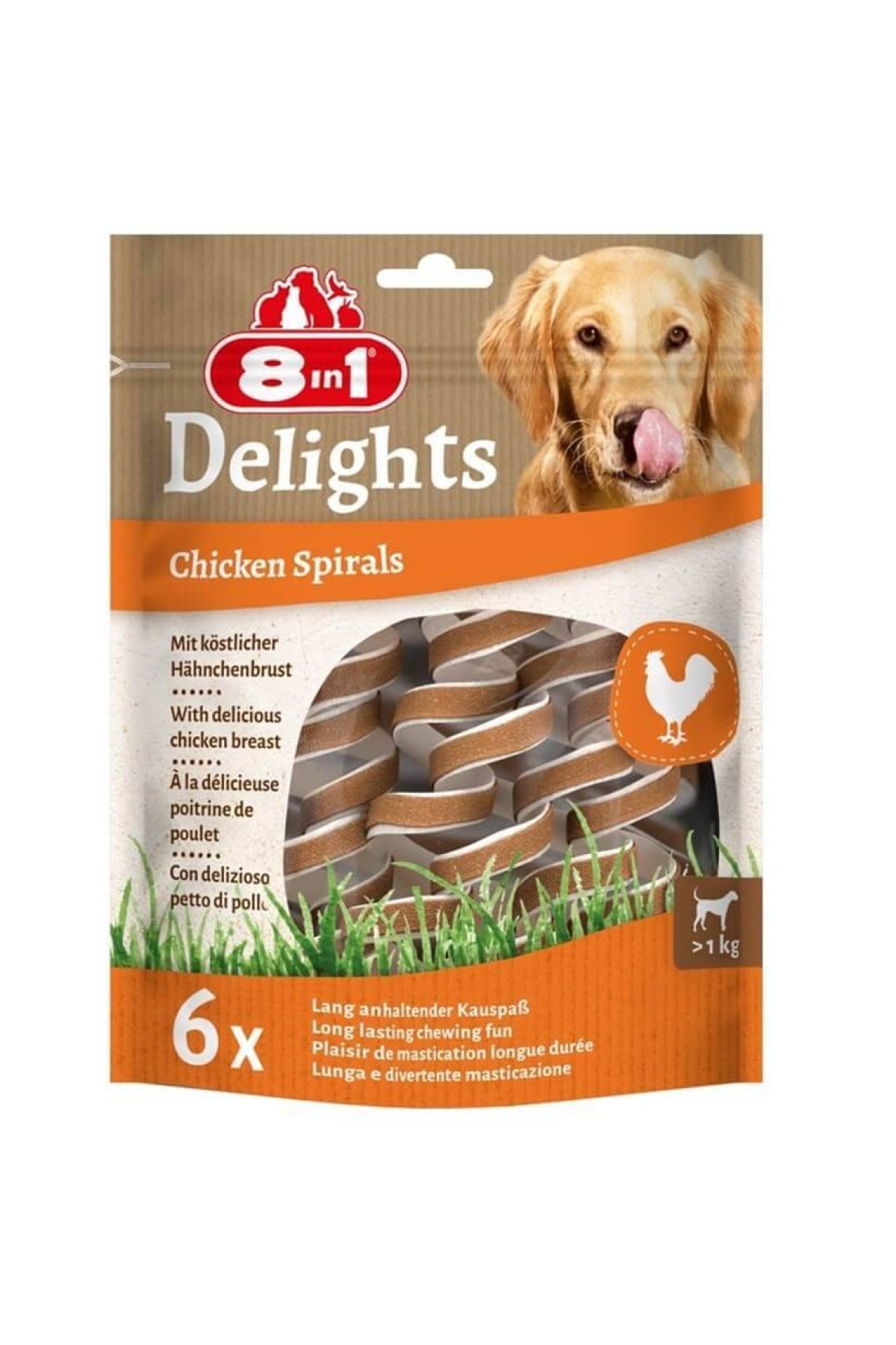 Delights Chicken Spirals Tavuklu Burgu Köpek Ödülü 60 g (6'lı Paket)