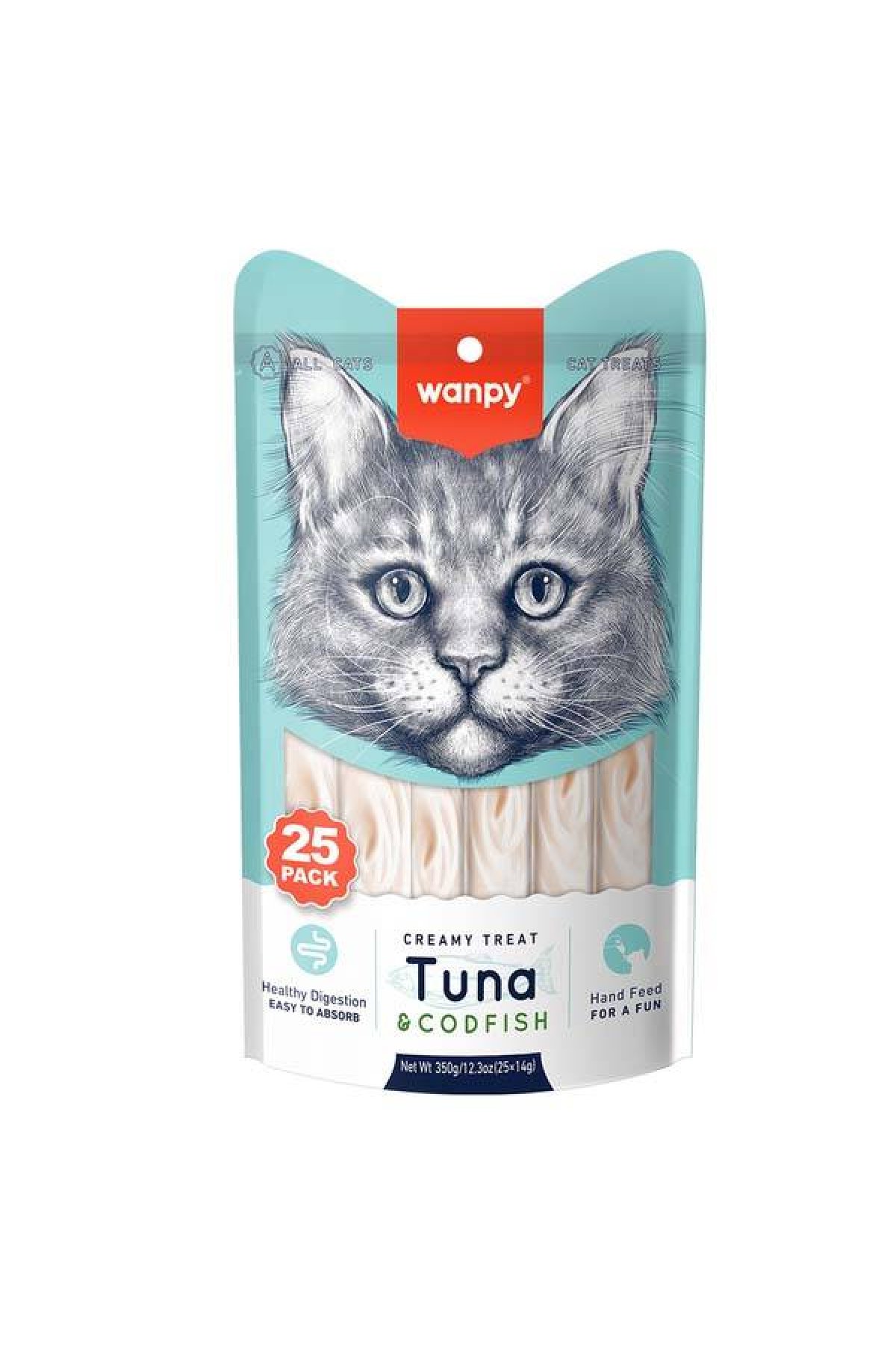 Ton Balıklı ve Morina Balıklı Sindirim Desteği Krema Kedi Ödül Maması 14 g (25'li)
