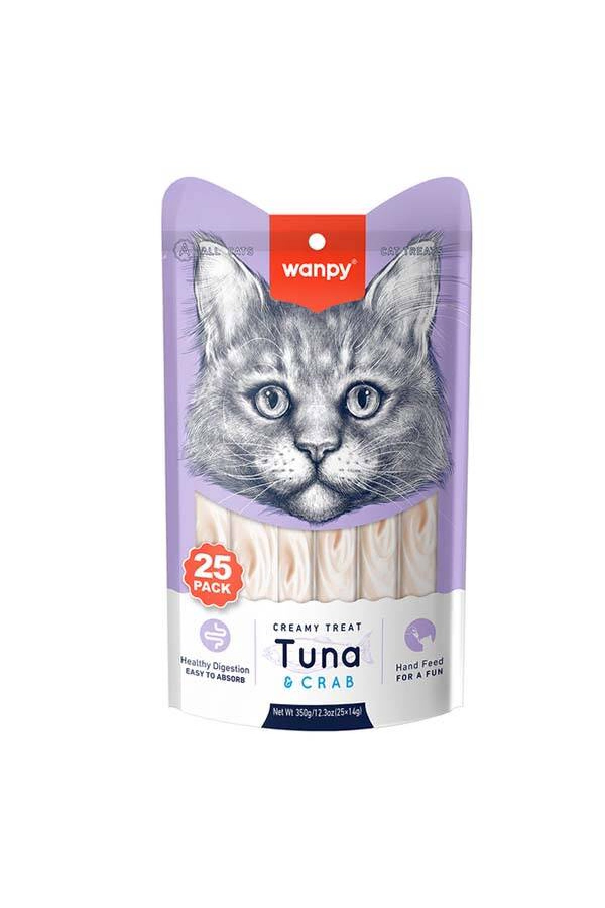 Ton Balıklı ve Yengeçli Sindirim Desteği Krema Kedi Ödül Maması 14 g (25'li)