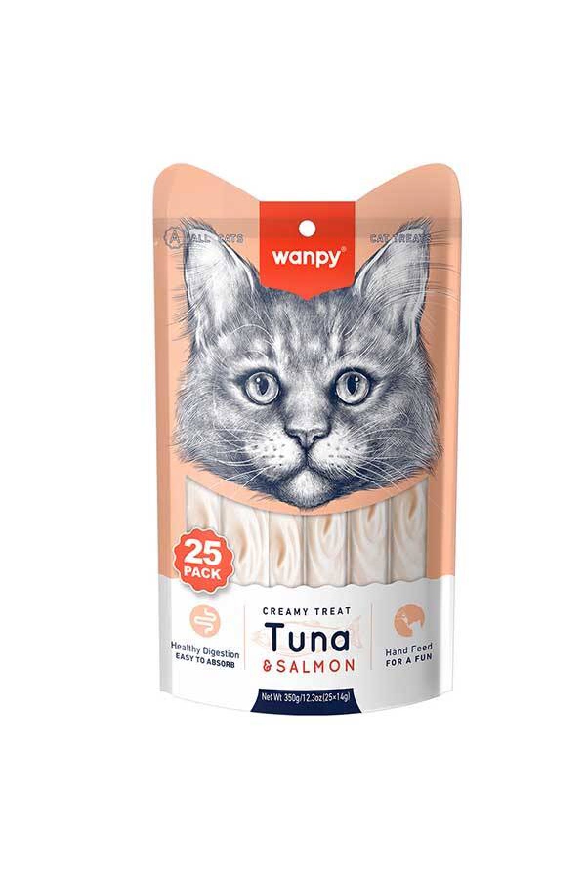 Ton Balıklı ve Somonlu Sindirim Desteği Krema Kedi Ödül Maması 14 g (25'li)