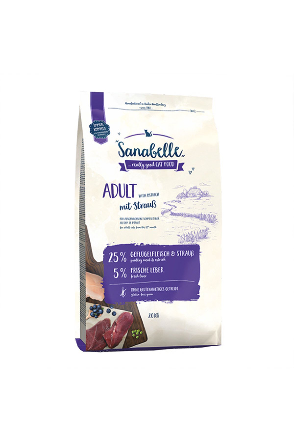 Glutensiz Deve Kuşu Etli Yetişkin Kedi Maması 2 kg