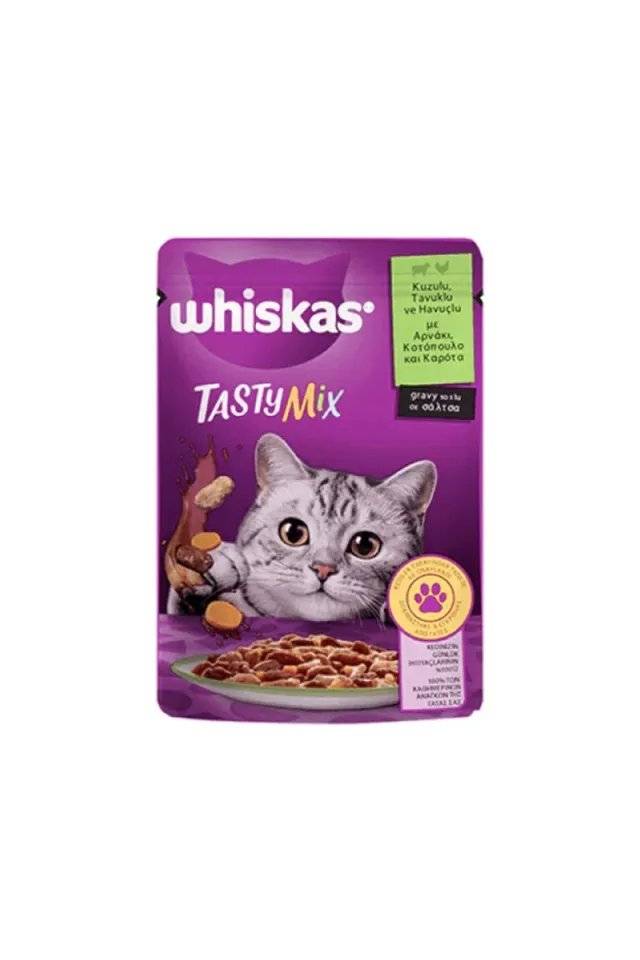 Tasty Mix Kuzu Tavuk Havuçlu Kedi Yaş Maması 85 gr