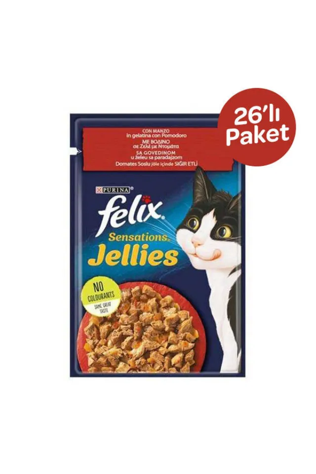 Sensations Sığır Etli ve Domatesli Kedi Yaş Maması 85 g (26 Adet)