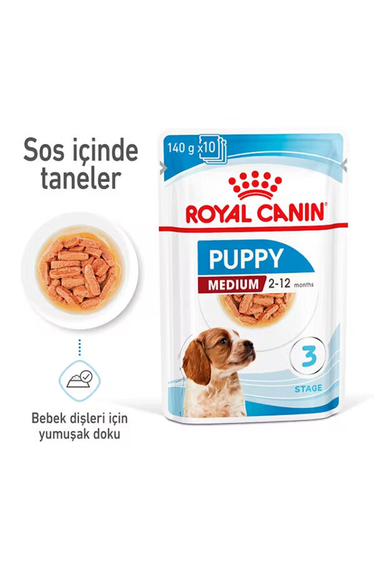 Medium Puppy Yaş Yavru Köpek Maması 10 x 140 gr
