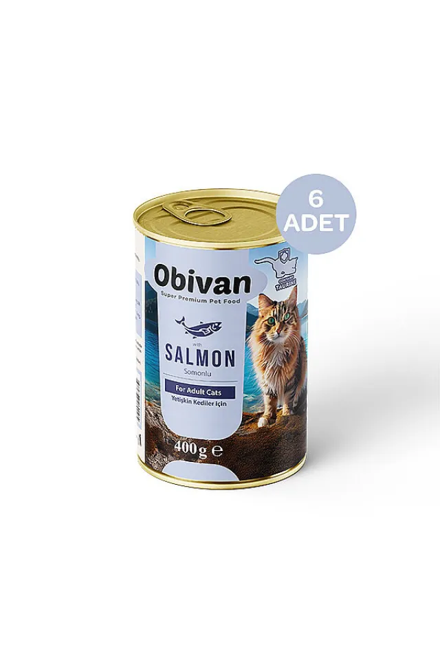 Tahılsız Somon Balıklı Ezme Yetişkin Kedi Konservesi 400 gr x 6 Adet