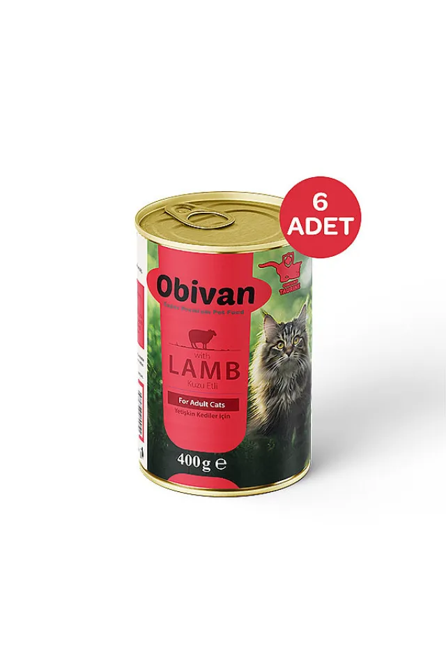 Tahılsız Kuzu Etli Ezme Yetişkin Kedi Konservesi 400 gr x 6 Adet