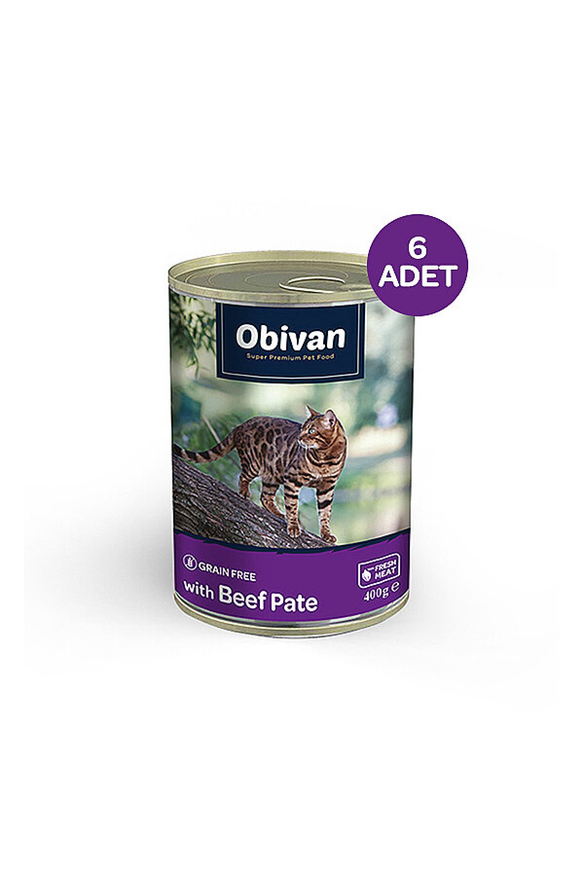 Tahılsız Sığır Etli Ezme Yetişkin Kedi Konservesi 400 gr x 6 Adet