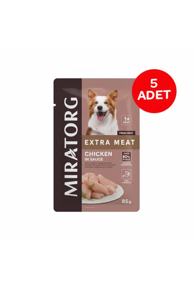 Extra Meat Tavuklu Gravy Yetişkin Köpek Yaş Maması 85 g (5'li)