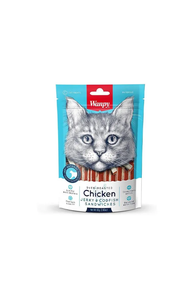 Tavuklu ve Morina Balıklı Sandviç Kedi Ödül Maması 80 g