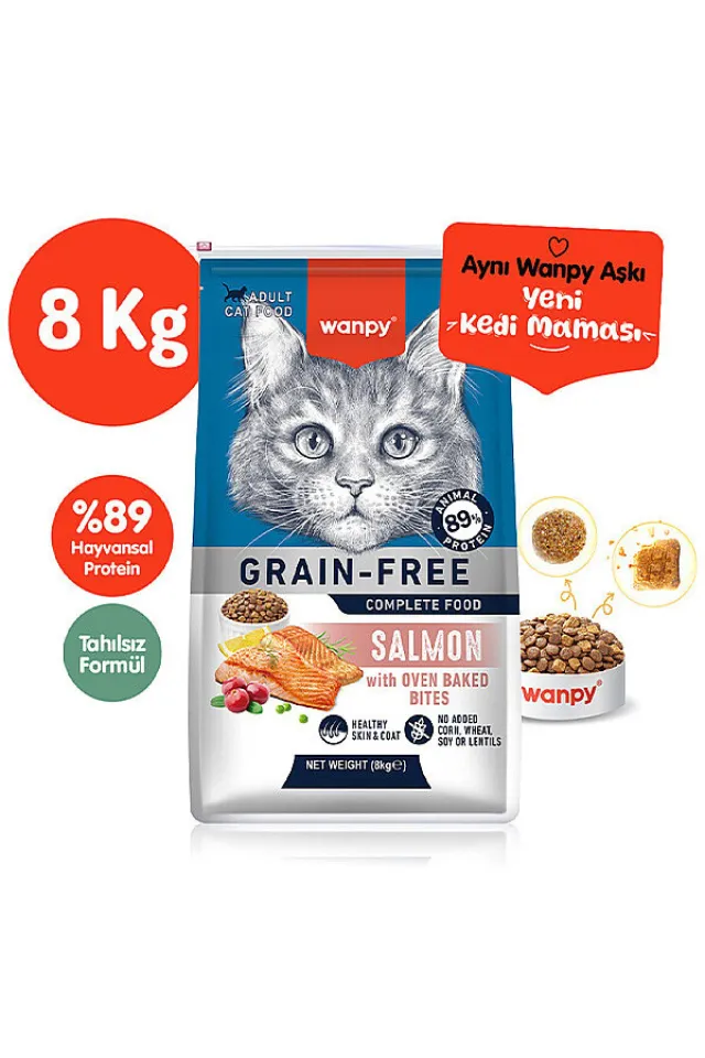 Somonlu Tahılsız Yetişkin Kuru Kedi Maması 8 kg