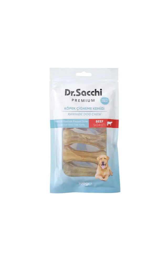 Premium Sığır Etli Doğal Sığır Derisi Press Kemik Tahılsız Köpek Ödülü 3'' (5'li) 100 g