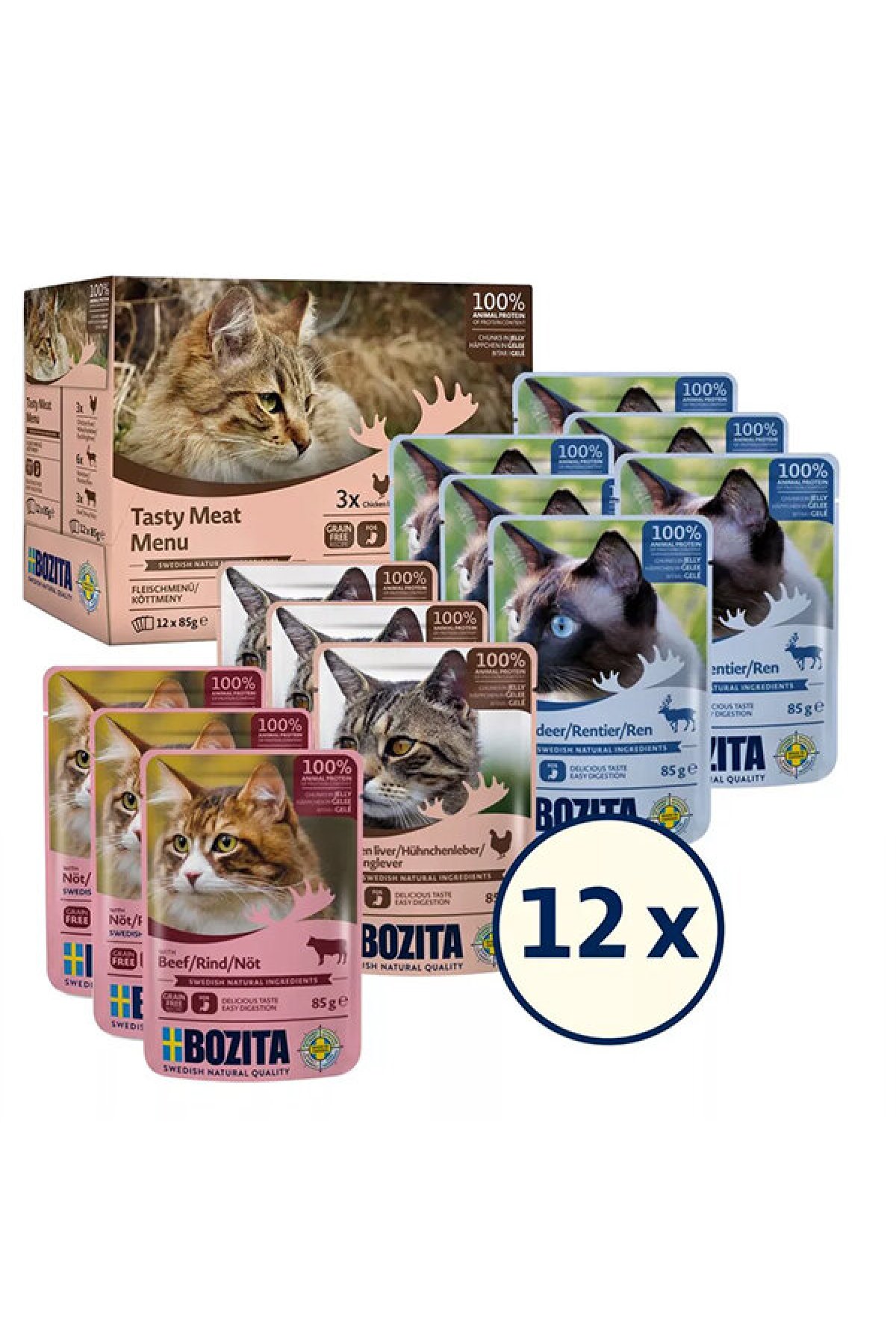 Jöle İçinde Etli Kedi Konservesi Multibox 12x85 gr