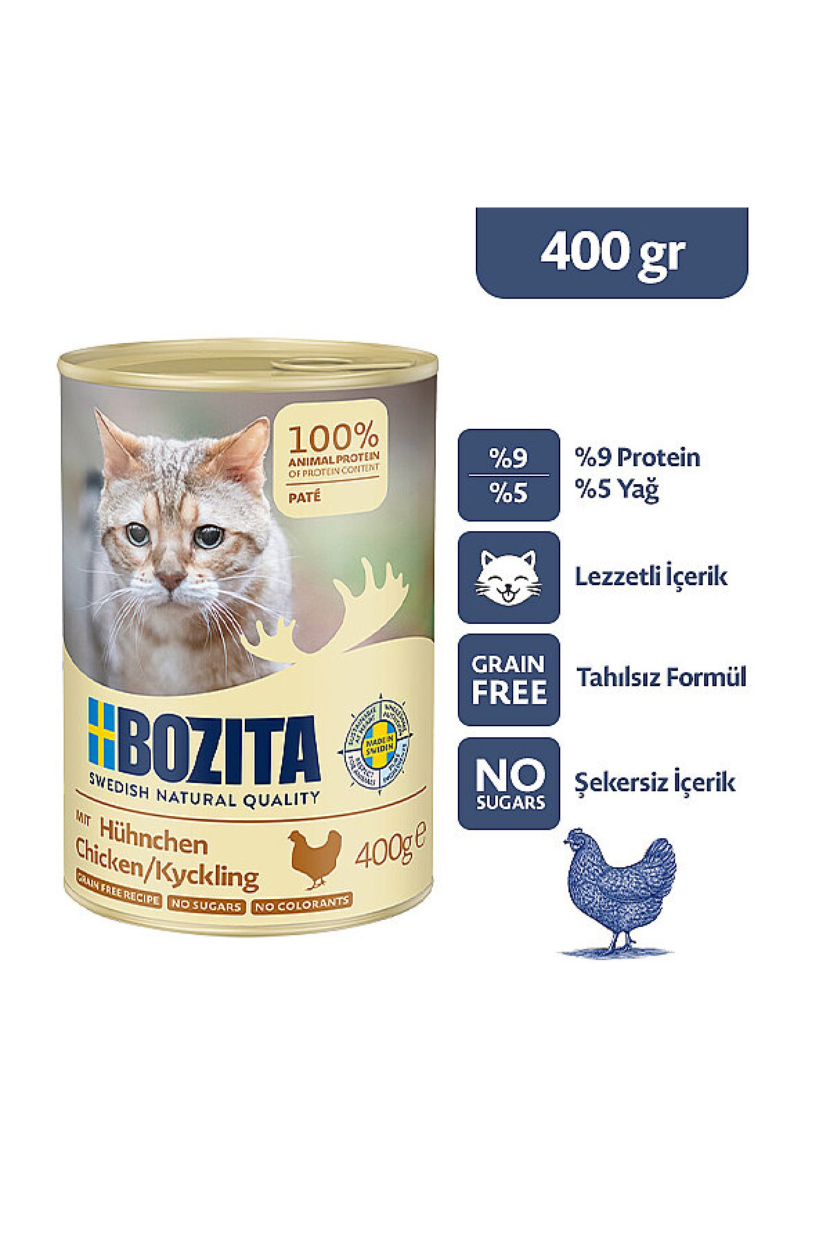 Tavuk Etli Pate Kedi Konservesi 400 gr