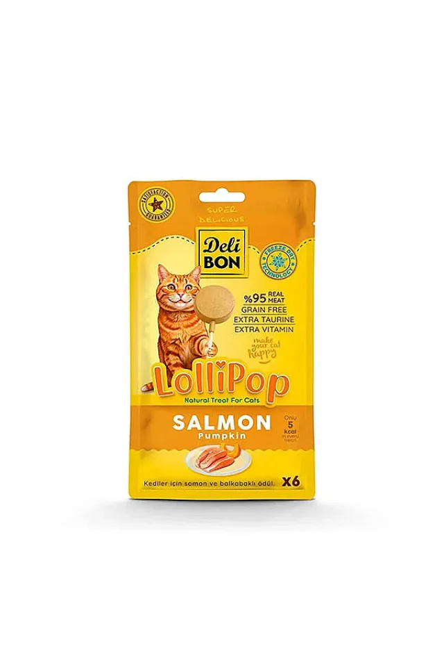 Dondurularak Kurutulmuş Somonlu Lolipop Kedi Ödülü x 6 Adet