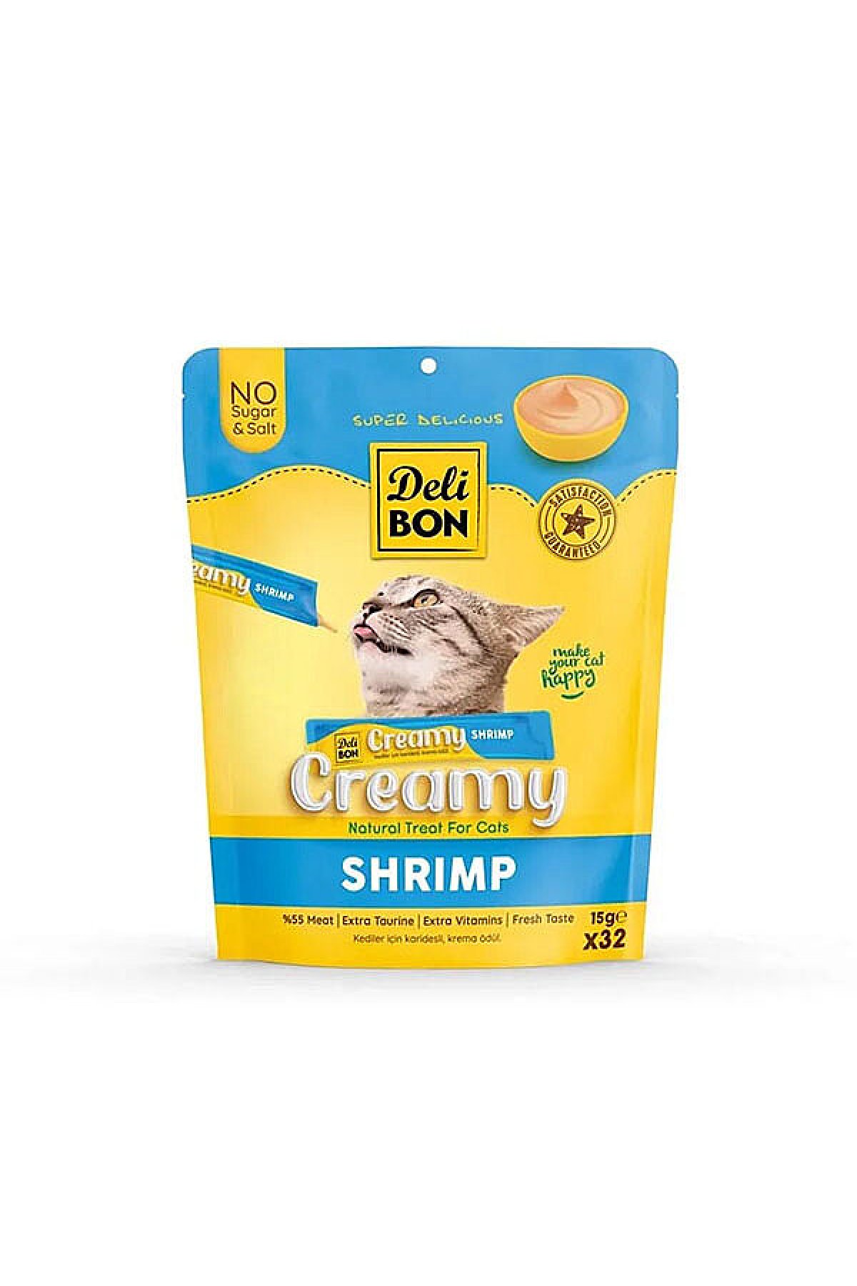 Krema Karidesli Sıvı Kedi Ödülü 15 g x 32 Adet