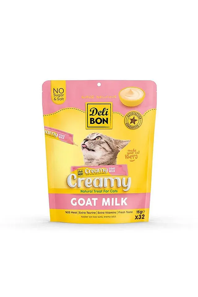 Krema Keçi Sütlü Sıvı Kedi Ödülü 15 g x 32 Adet
